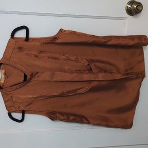 Ellen Tracy Size 12 Copper Polyester Woman's Sleeveless Top